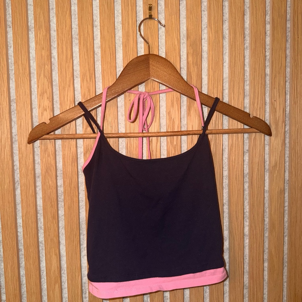 Pink and navy Women's Top